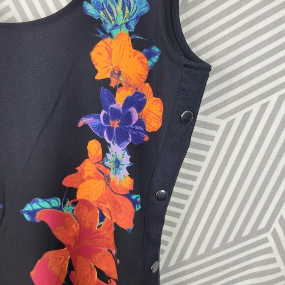 New Bold Elements Dress size Medium Tropical black Sheath evening club Hawaiian - Picture 4 of 9